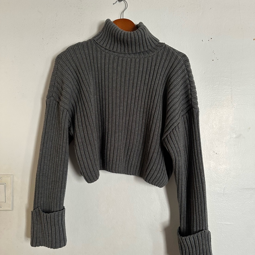Gray Turtleneck Sweater